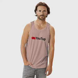 Майка мужская хлопок Youtup youtube, цвет: пыльно-розовый — фото 2