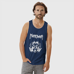 Майка мужская хлопок Manowar rock dog, цвет: тёмно-синий — фото 2