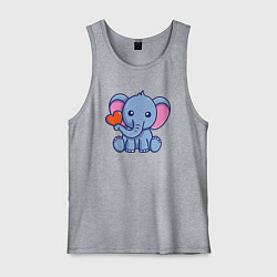 Мужская майка Слоник к сердечком