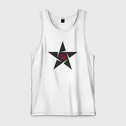 Майка мужская хлопок Black star USSR, цвет: белый