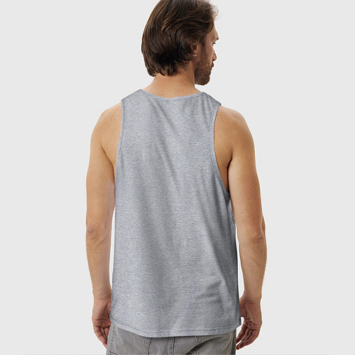 Мужская майка Собака французский бульдог с тыквой / Меланж – фото 4