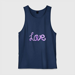 Мужская майка Love написанный от руки с линиями вокруг