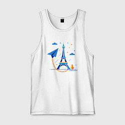 Мужская майка Значок telegram и цепь