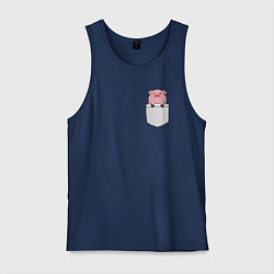 Мужская майка Розовый поросенок в кармане