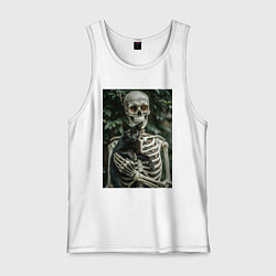 Мужская майка Скелет с черным котом