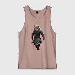 Майка мужская хлопок Кот-викинг, цвет: пыльно-розовый