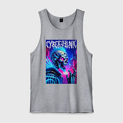 Мужская майка Neon punk skeleton - ai art fantasy