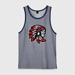 Майка мужская хлопок Indian, цвет: синяя тельняшка