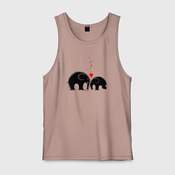 Мужская майка Влюблённые слонята