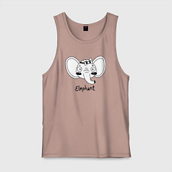 Майка мужская хлопок Слоник милаш, цвет: пыльно-розовый