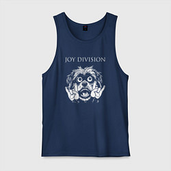 Майка мужская хлопок Joy Division rock dog, цвет: тёмно-синий