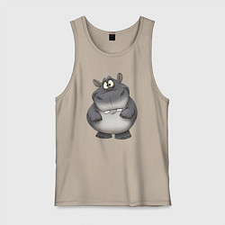 Мужская майка Бегемот улыбается