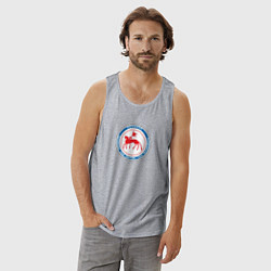 Майка мужская хлопок Герб Саха, цвет: меланж — фото 2