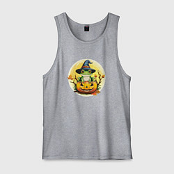 Мужская майка Лягушка ведьма на тыкве