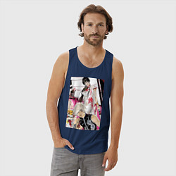 Майка мужская хлопок Адский рай Габимару арт, цвет: тёмно-синий — фото 2