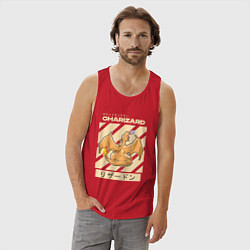 Майка мужская хлопок Покемоны Чаризард Charizard, цвет: красный — фото 2
