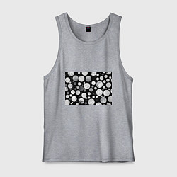 Майка мужская хлопок Круги на темном фоне, цвет: меланж