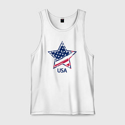 Майка мужская хлопок Star - USA, цвет: белый