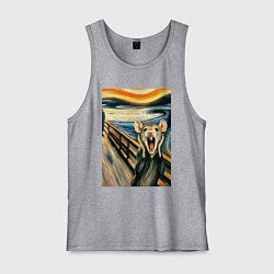 Мужская майка Мышка кричит на картине Эдварда Мунка - мем искусс