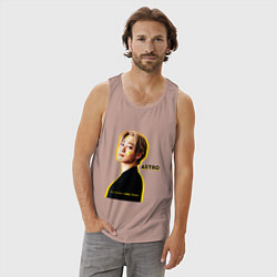 Майка мужская хлопок Улыбка astro, цвет: пыльно-розовый — фото 2