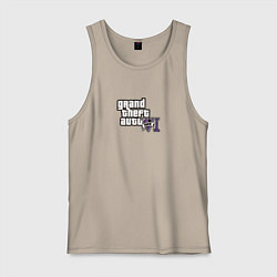 Майка мужская хлопок Grand Theft Auto 6 vice city logo, цвет: миндальный
