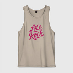 Майка мужская хлопок Lets rock Зажигаем, цвет: миндальный