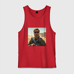 Мужская майка Боец с винтовкой