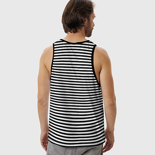 Мужская майка Лисичка на чиле / Черная тельняшка – фото 4