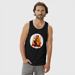 Майка мужская хлопок Рыба с глинтвейном, цвет: черный — фото 2