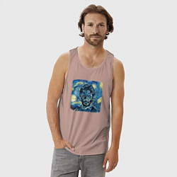 Майка мужская хлопок Профессор на картине Ван Гога, цвет: пыльно-розовый — фото 2