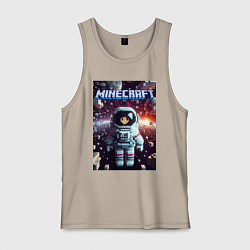 Мужская майка Брюнетка в космосе - Майнкрафт фантазия