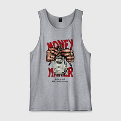 Майка мужская хлопок Money maker hands, цвет: меланж