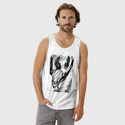 Майка мужская хлопок Дандадан: Кэн Такакура, цвет: белый — фото 2