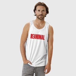 Майка мужская хлопок Reanimal logo, цвет: белый — фото 2