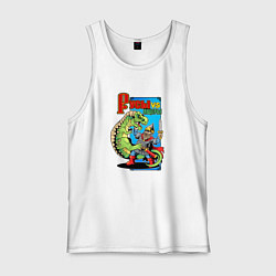 Майка мужская хлопок Русы и ящеры, цвет: белый