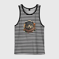 Мужская майка Медведь в шарфе и шапке