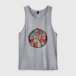 Майка мужская хлопок Санта почтальон, цвет: меланж