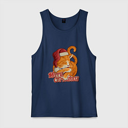 Мужская майка Новогодний рыжий котик