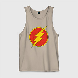 Майка мужская хлопок Flash logo, цвет: миндальный