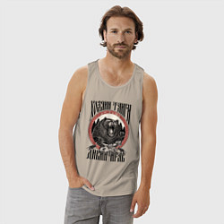 Майка мужская хлопок Славянский медведь - хозяин тайги, цвет: миндальный — фото 2