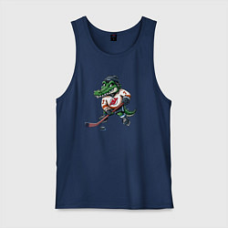 Майка мужская хлопок Crocodile is the forward of the New Jersey devils, цвет: тёмно-синий