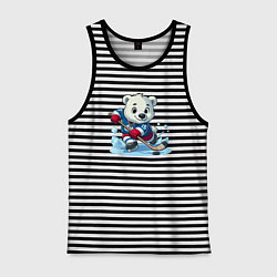 Мужская майка Полярный медвежонок хоккейный форвард