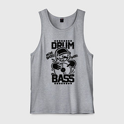 Майка мужская хлопок Drum n Bass: More Bass, цвет: меланж