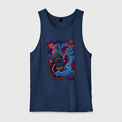 Мужская майка Арт змеи и черепа