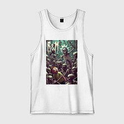 Майка мужская хлопок Морти попал в ад - нейроарт, цвет: белый