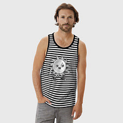 Майка мужская хлопок Солнечный человек, цвет: черная тельняшка — фото 2