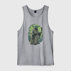 Майка мужская хлопок Йода - Звездные войны, цвет: меланж