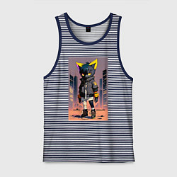 Мужская майка Уличный котёнок хулиган - нейроарт