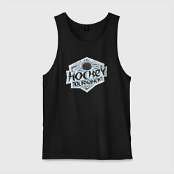 Майка мужская хлопок Хоккейный турнир, цвет: черный