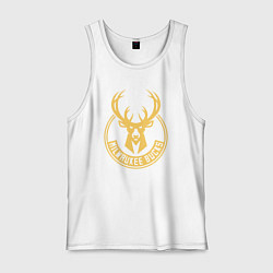 Майка мужская хлопок NBA Milwaukee Bucks, цвет: белый